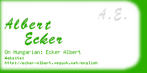 albert ecker business card